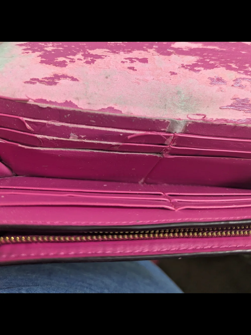 Coach Two-Tone Pink and Brown Leather Wallet